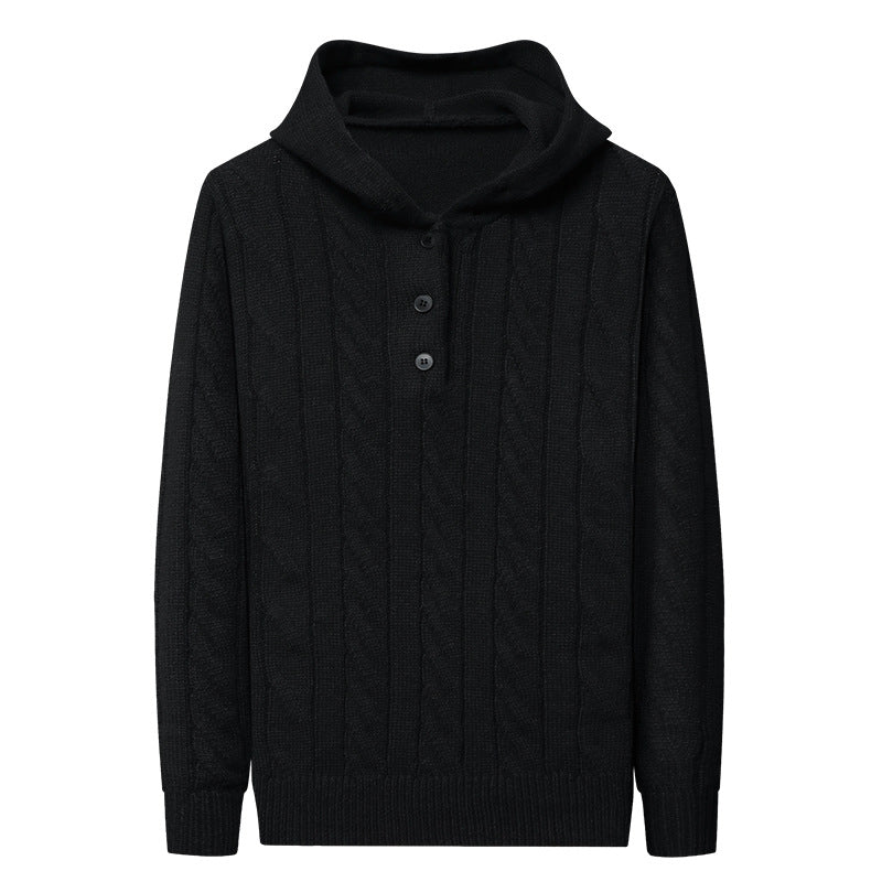 Herren Kapuzenpullover mit strukturierter Strickoptik