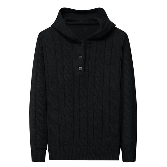 Herren Kapuzenpullover mit strukturierter Strickoptik R&B