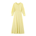 Damen Baumwolle Maxikleid mit langen Ärmeln R&B
