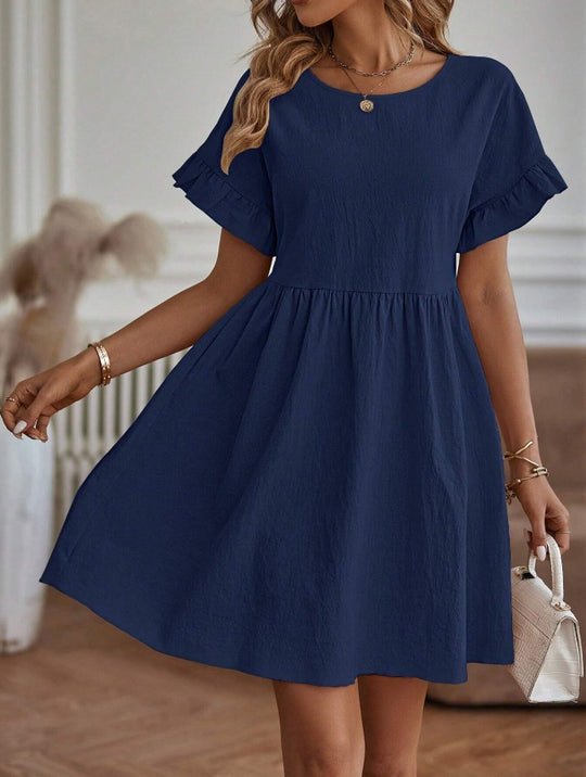 Damen Sommerliches Kleid mit Rüschendetails und lässiger Silhouette R&B