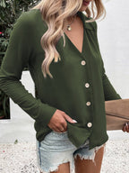 Damen Elegante Bluse mit Knopfleiste R&B
