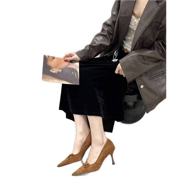 Damen spitze Pumps mit elegantem Schleifendetail R&B