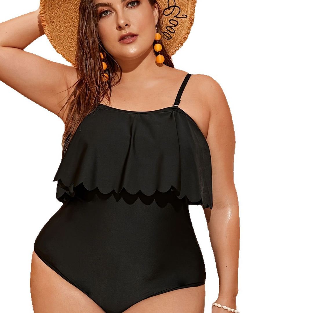 Damen Einteiler Badeanzug mit elegantem Volant-Design R&B
