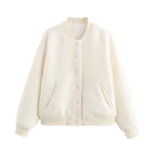 Damen kuschelige Fleece-Jacke im lässigen Stil mit praktischen Taschen