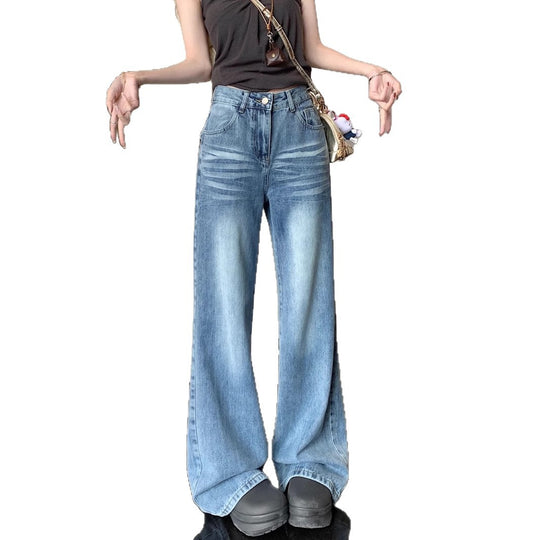Damen Weitgeschnittene Denim-Hose mit modischem Vintage-Design R&B