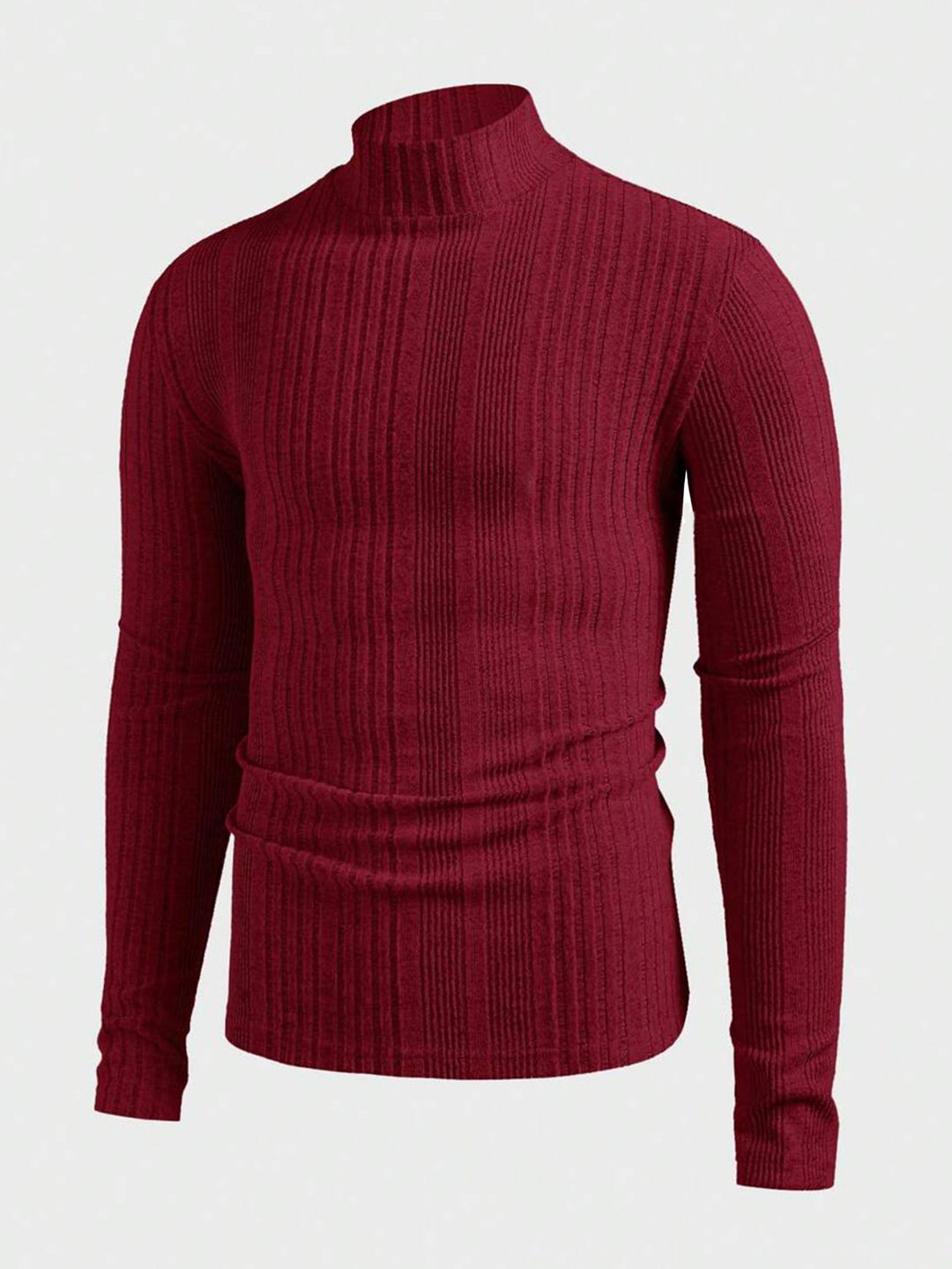 Herren Strickpullover mit hohem Kragen und Rippstruktur R&B