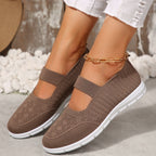 Damen Atmungsaktive und flexible Ballerinas mit elastischem Riemen R&B