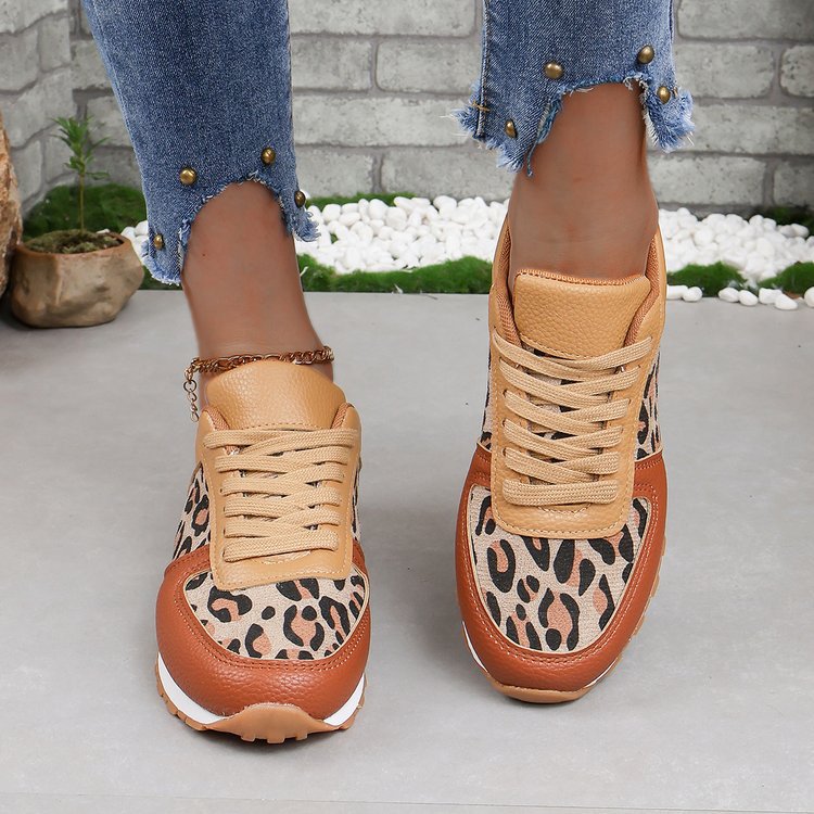 Damen Sportliche Sneaker mit animalistischem Muster und dämpfender Sohle R&B