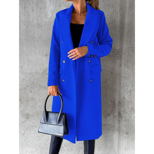 Damen Eleganter Doppelreihiger Mantel mit hochmodernem Schnitt R&B