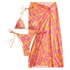 Damen Bikini mit floralem Muster und eleganter Strandumhüllung R&B