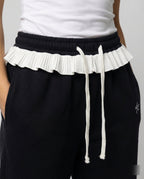 Stilvolle Damen Herbsthose mit hoher Taille und weitem geradem Bein