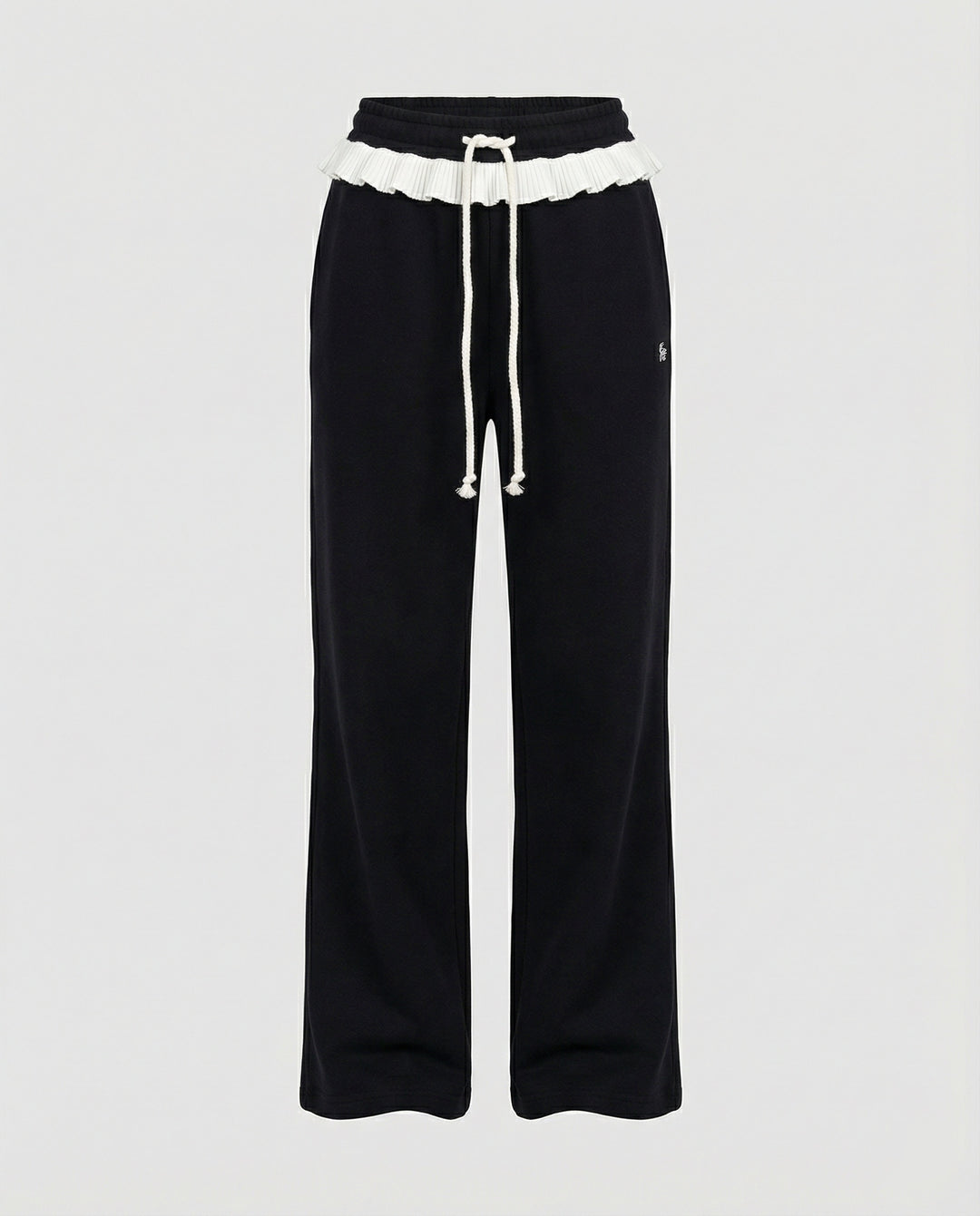 Stilvolle Damen Herbsthose mit hoher Taille und weitem geradem Bein
