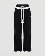 Stilvolle Damen Herbsthose mit hoher Taille und weitem geradem Bein