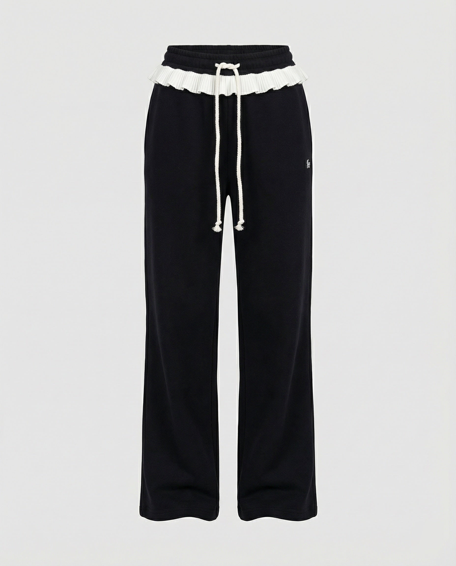 Stilvolle Damen Herbsthose mit hoher Taille und weitem geradem Bein