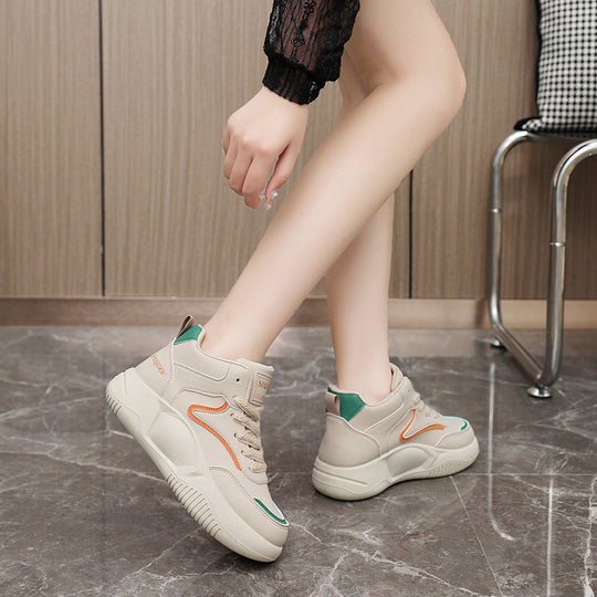 Damen modische High-Top Sneakers mit atmungsaktiver Oberfläche und flexibler Sohle R&B
