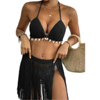 Damen Häkel-Bikini-Set mit Fransen R&B