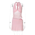 Damen Verspieltes Wickelkleid mit Neckholder-Design und Raffung R&B