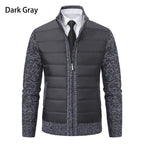 Herren gefütterte Übergangsjacke mit hohem Kragen und strukturiertem Design
