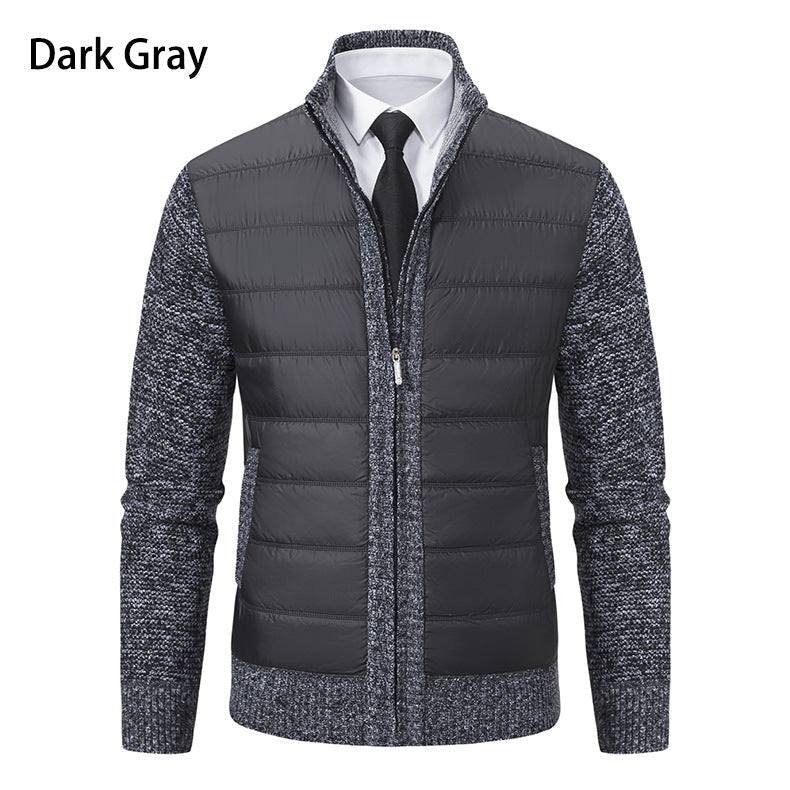 Herren gefütterte Übergangsjacke mit hohem Kragen und strukturiertem Design