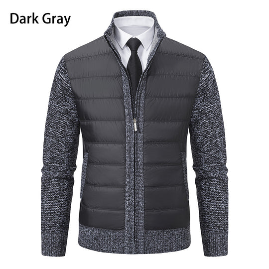 Herren gefütterte Übergangsjacke mit hohem Kragen und strukturiertem Design R&B