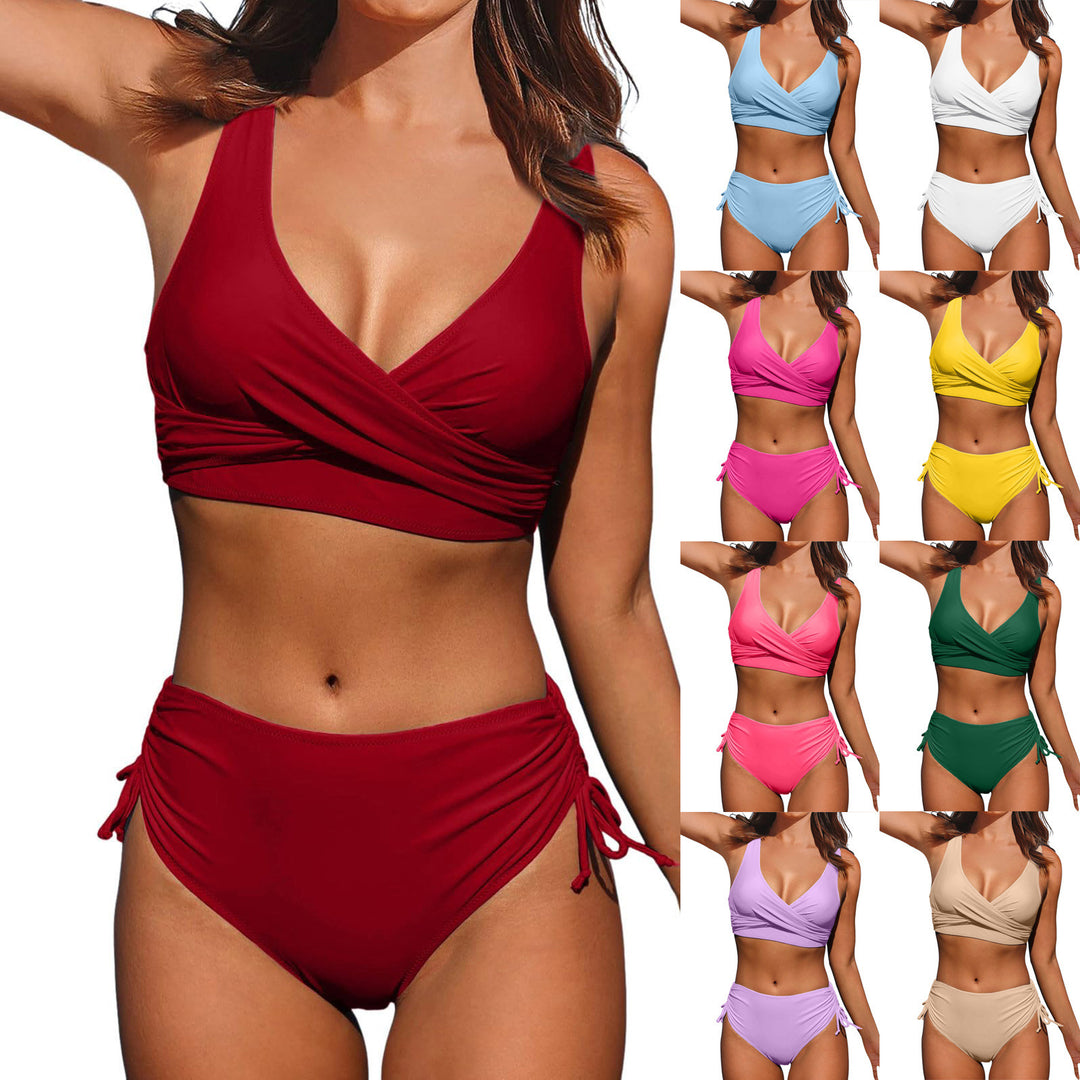 Damen Hochwertiges Wickel-Bikini-Set mit regulierbarem Höschen R&B