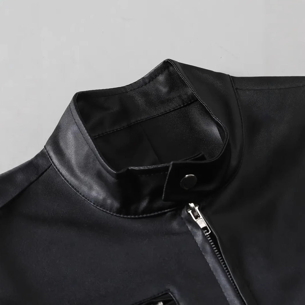 Herren elegante Kunstlederjacke mit modernem Design R&B