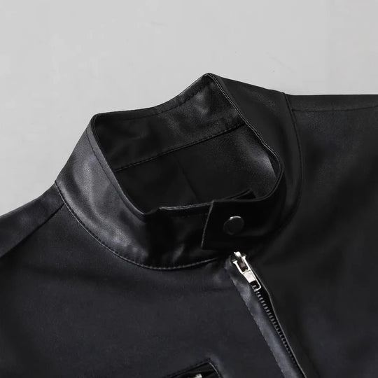 Herren elegante Kunstlederjacke mit modernem Design R&B