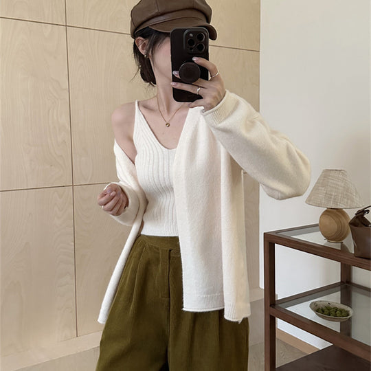 Damen Weicher Langarm-Cardigan mit Knopfleiste und bequemer Passform R&B