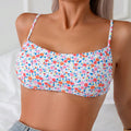 Damen Bikini-Oberteil mit verstellbaren Trägern und floraler Druck R&B