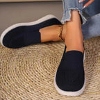 Damen Atmungsaktive Slip-On Sneakers mit elastischem Strickoberteil und bequemer Sohle R&B