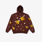 Unisex nan Kapuzenpullover mit eingestricktem Pixel-Bienenmotiv und aufgesetzter Kängurutasche R&B