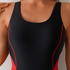 Damen Sportlicher Einteiler Badeanzug R&B