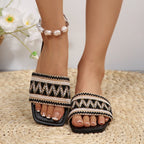 Damen elegante Komfort-Sandalen mit buntem Streifenmuster R&B