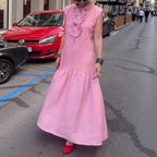 Damen Polo-Maxi-Kleid mit lässigem Schnitt und strukturierter Textur R&B