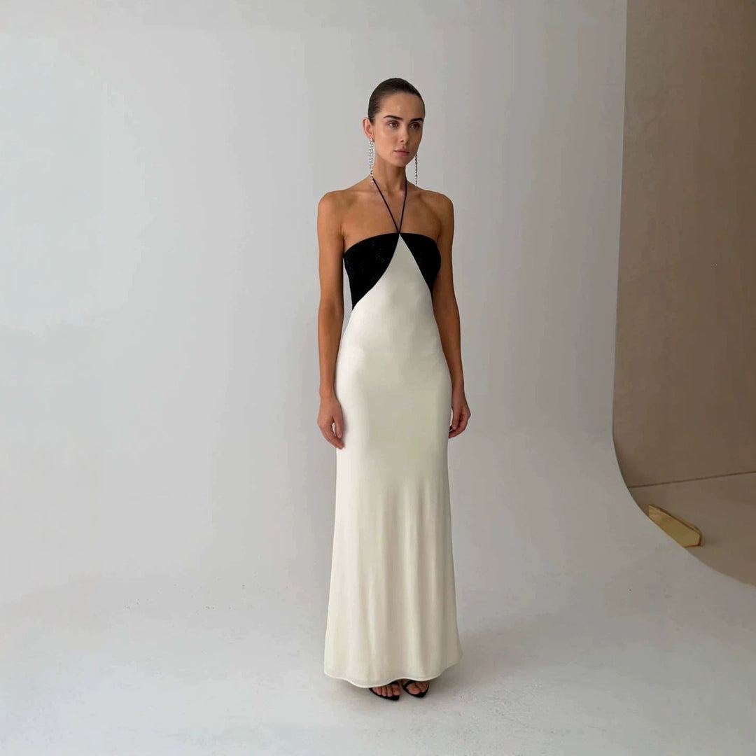 Damen Elegantes Abendkleid mit schimmerndem Oberteil und schmalem Schnitt R&B
