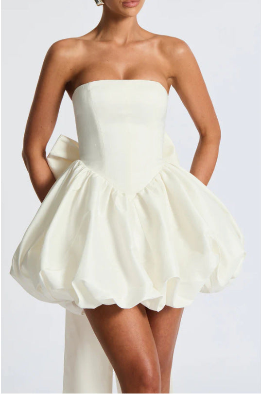 Damen Ballkleid mit voluminösem Rock und schulterfreiem Design R&B