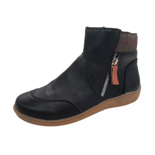 Damen modische Stiefeletten mit seitlichem Reißverschluss und komfortabler Sohle R&B