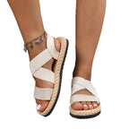 Damen Strand-Sandalen mit elastischen Querriemen und komfortabler Sohle R&B