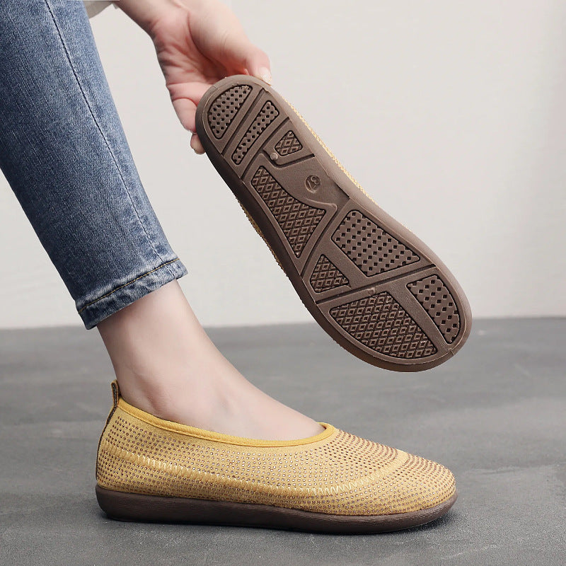 Damen bequeme Slip-On Schuhe mit atmungsaktivem Gewe