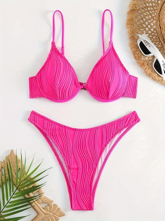 Damen Bikiniset mit elegantem Faltenmuster R&B