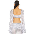 Damen sexy Transparenter Strandanzug mit Rüschen und Puffärmeln R&B