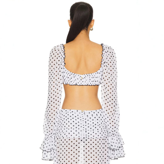Damen sexy Transparenter Strandanzug mit Rüschen und Puffärmeln R&B