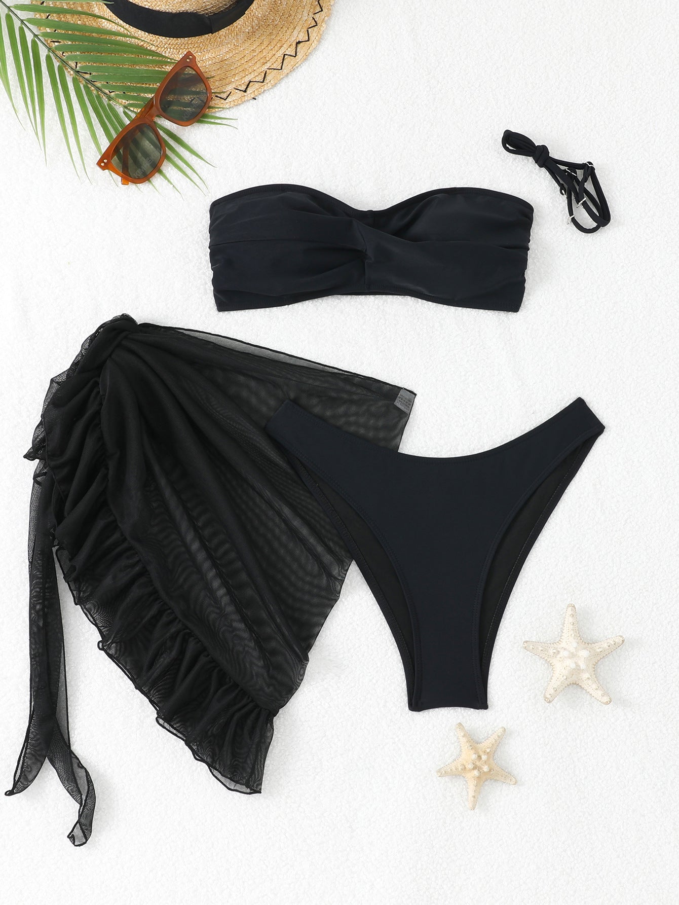 Damen Bandeau-Bikini mit eleganter Wickel-Rock R&B