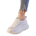 Damen Modische Chunky Sneakers mit luftiger Mesh-Oberfläche und verstärktem Fersenbereich