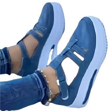 Damen Sportliche Plateau-Sneaker mit verstellbaren Riemen R&B