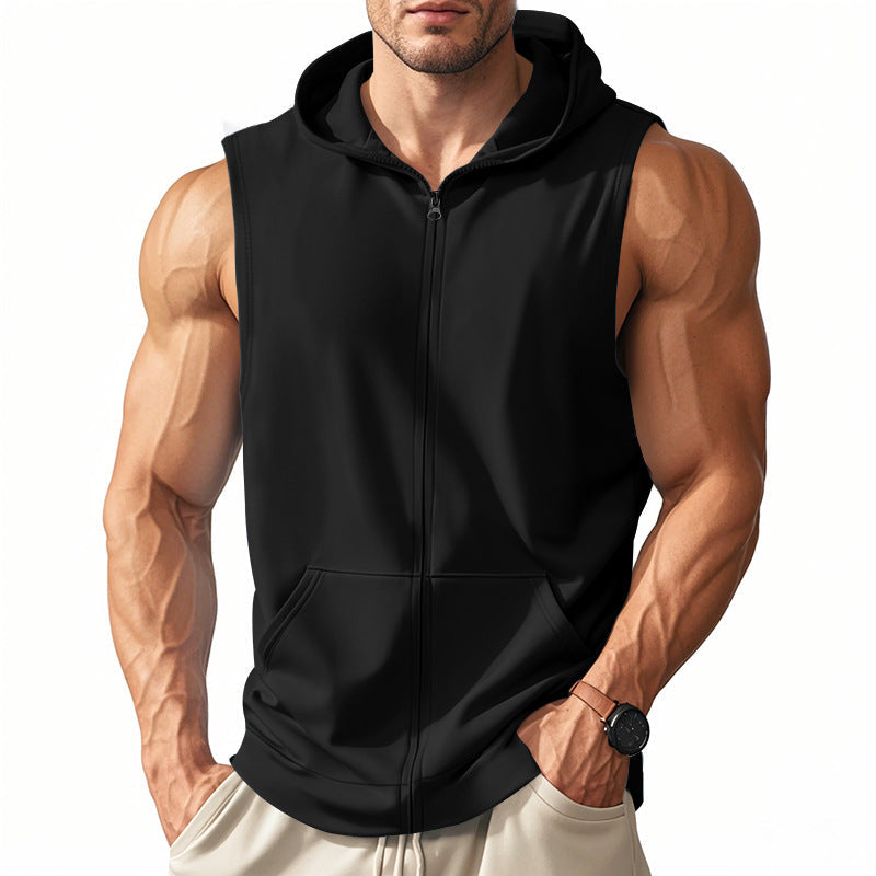 Herren ärmelloses Kapuzenshirt aus atmungsaktivem Material R&B