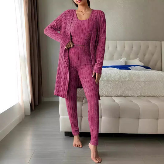Damen komfortables Strick-Loungewear Set R&B