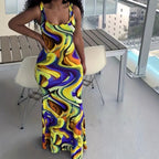 Damen Maxikleid mit exklusivem Farbverlauf und figurumspielendem Schnitt R&B