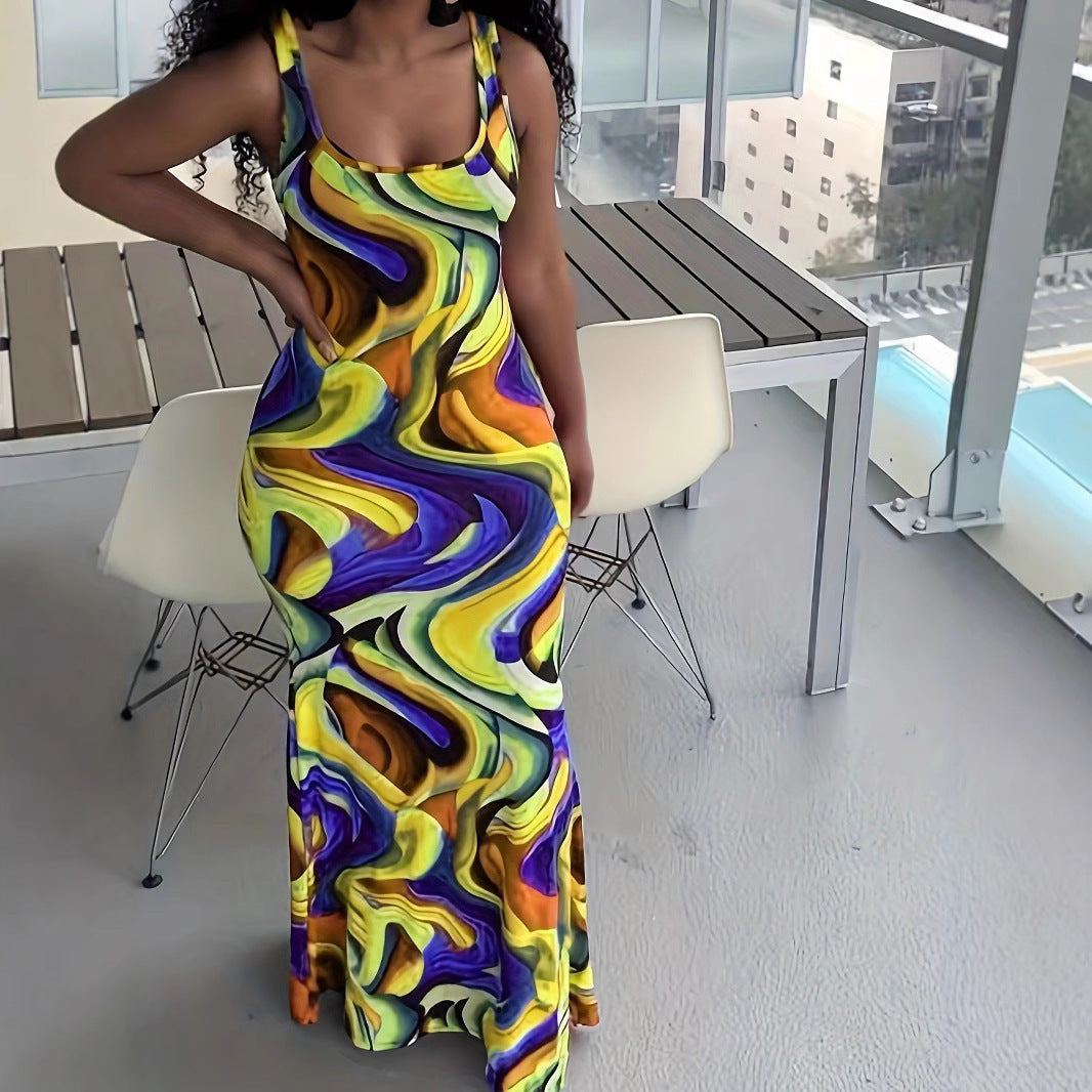 Damen Maxikleid mit exklusivem Farbverlauf und figurumspielendem Schnitt R&B