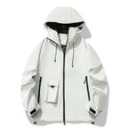 Herren technische Outdoor-Jacke mit wasserabweisendem Material und verstellbarem Kapuzendesign R&B